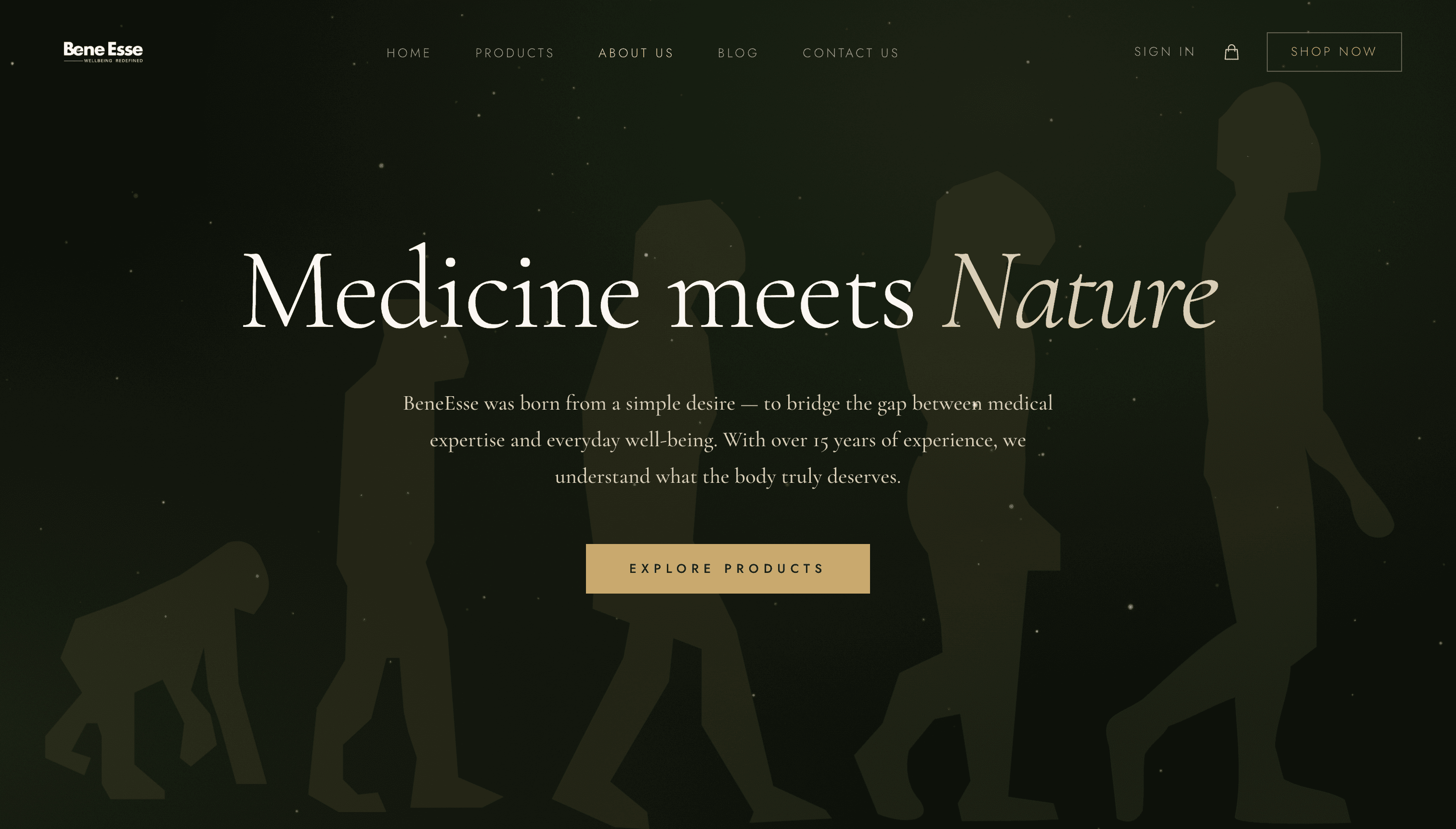 Bene Esse Nutra brand story section