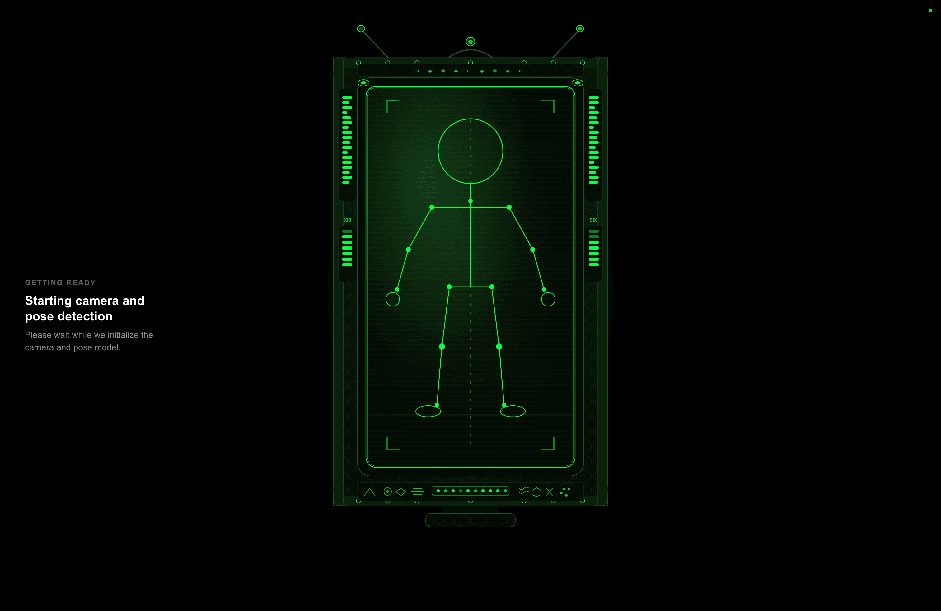 GetInShape camera pose detection setup