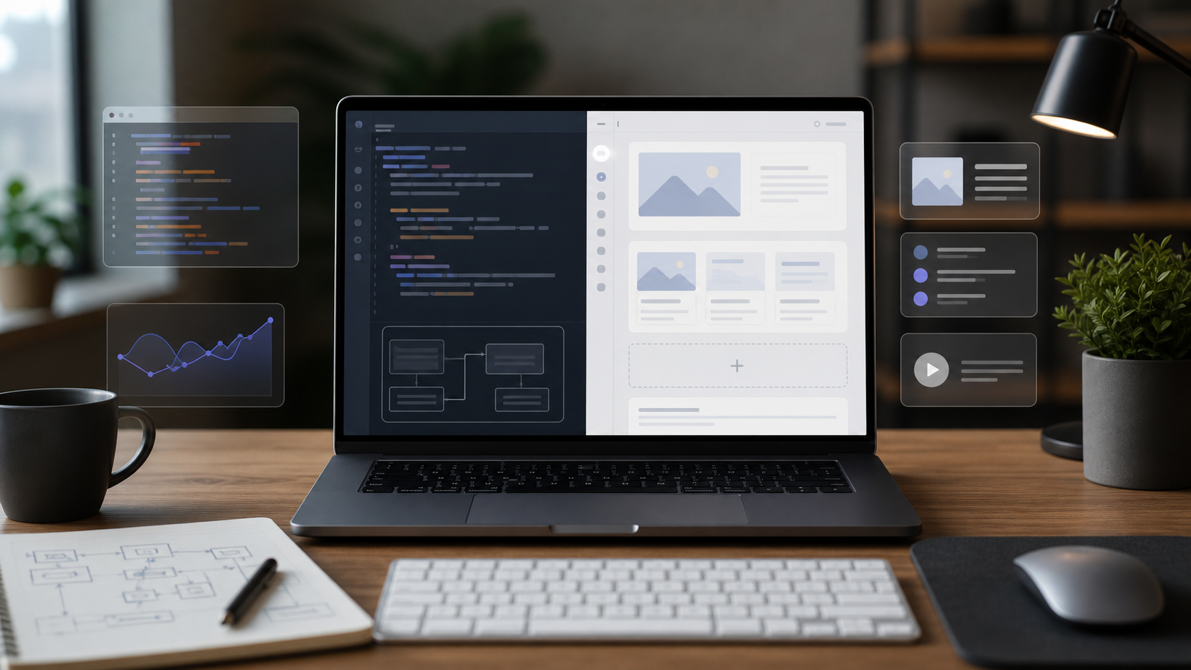 Custom-coded website and CMS comparison workspace